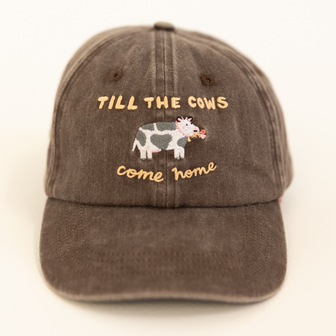 Kids Cows Cap - Acid Wash Charcoal