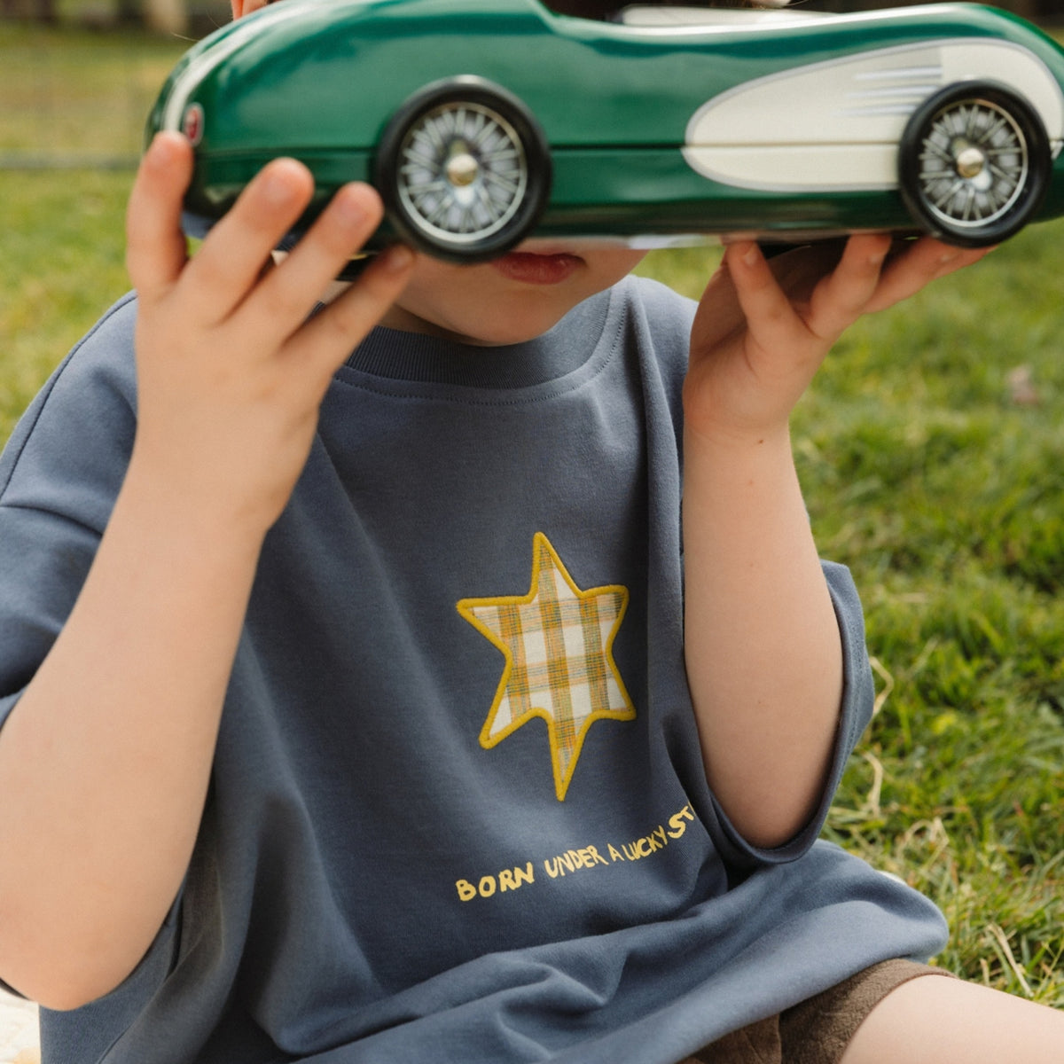 Lucky Star Oversized Boxy Tee - Midnight