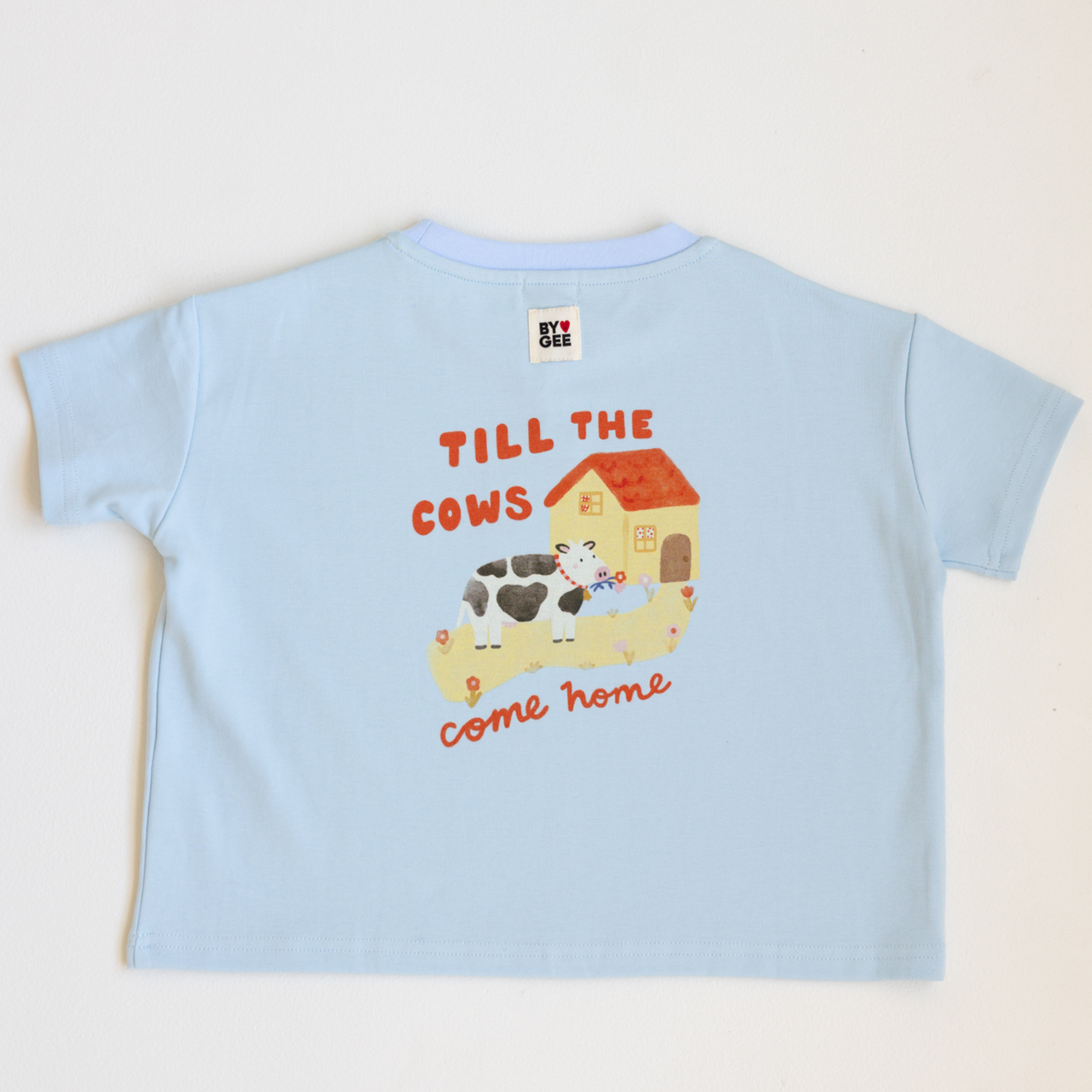 Cows Come Home Boxy Tee - Sky Blue