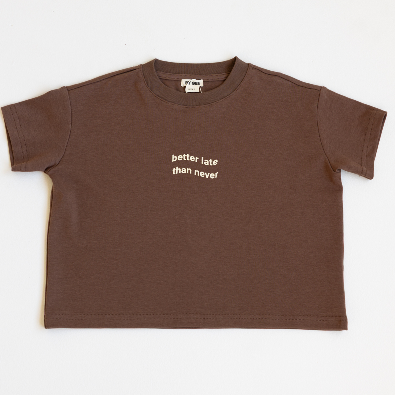 Better Late Boxy Tee - Chocolate Brown