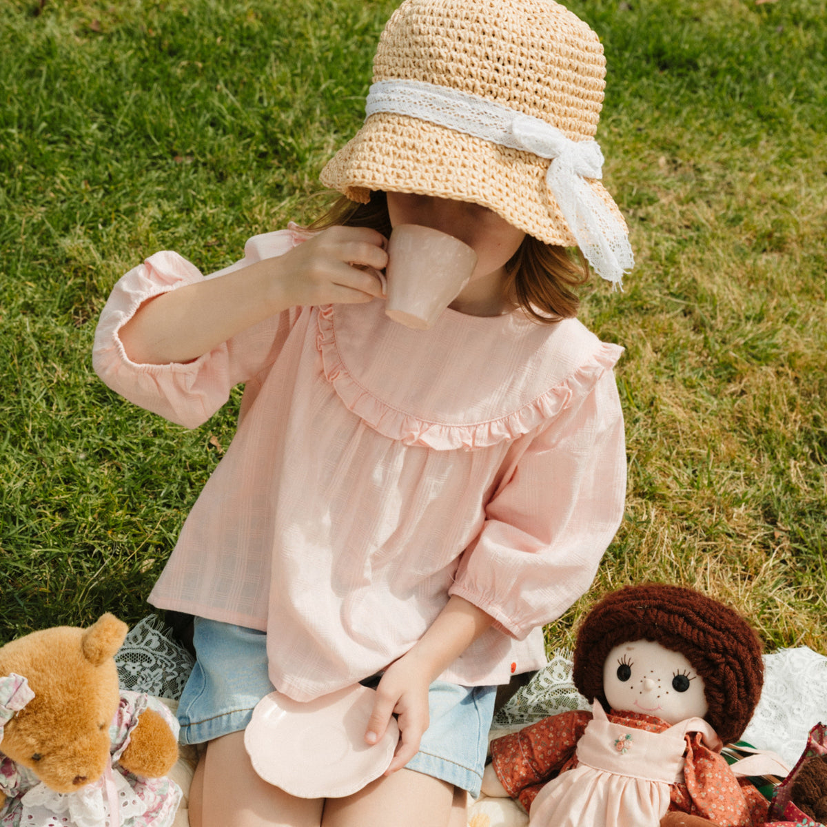 Ruffle Blouse - Strawberry