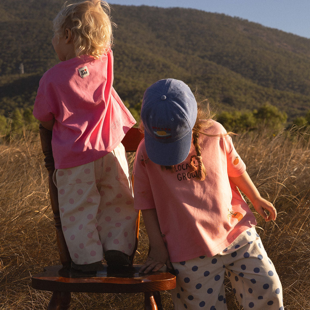 Kid's Barrel Leg Pants - Pink Spot