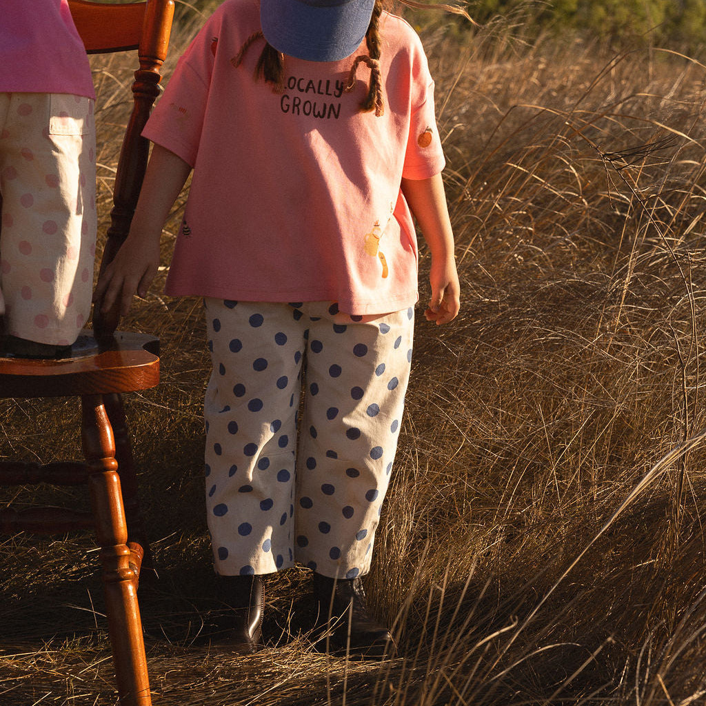 Kid's Barrel Leg Pants - Navy Spot