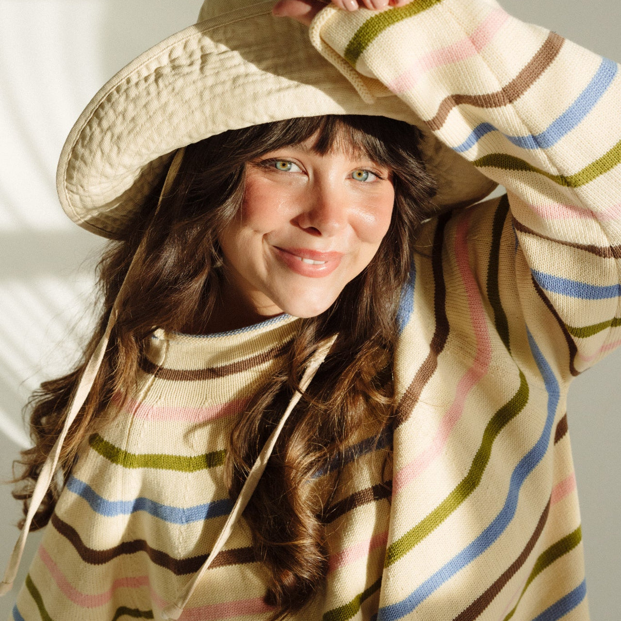 Women's Organic Cotton Roll Neck Knit - Cottage Stripe