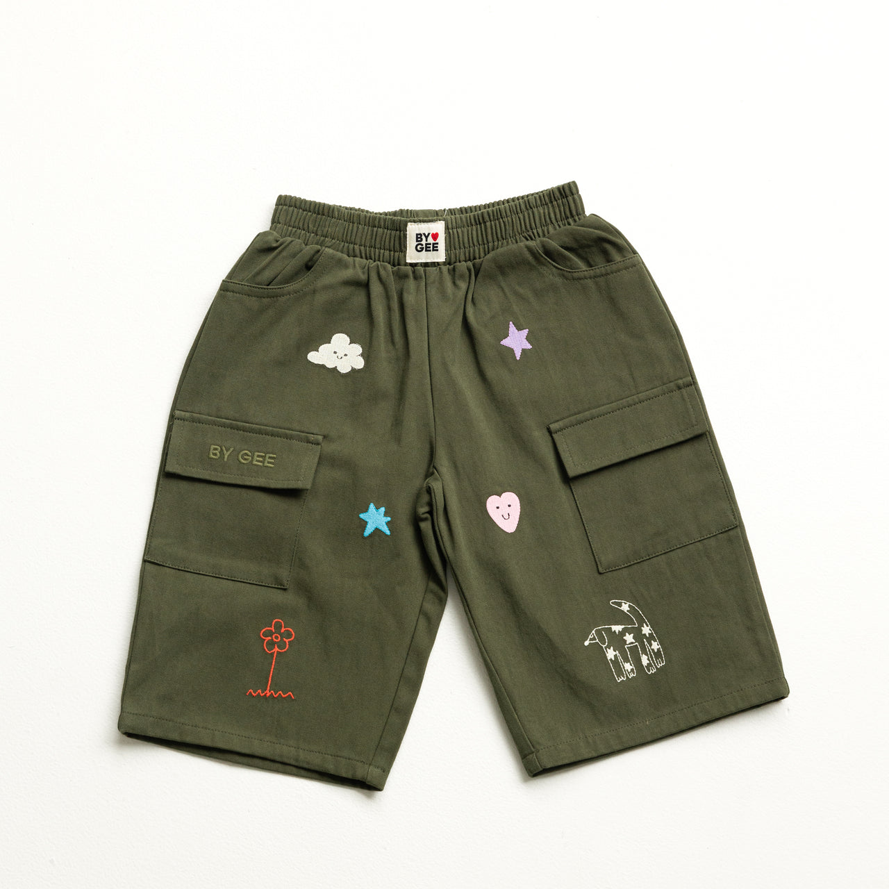 Cropped Wide Leg Cargo Pant - Khaki