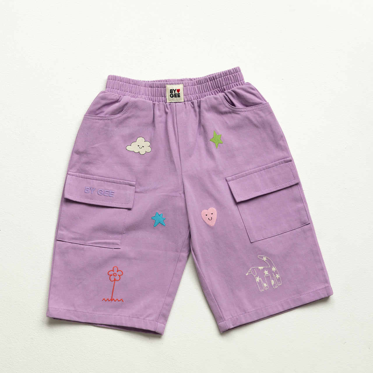 Cropped Wide Leg Cargo Pant - Lavender