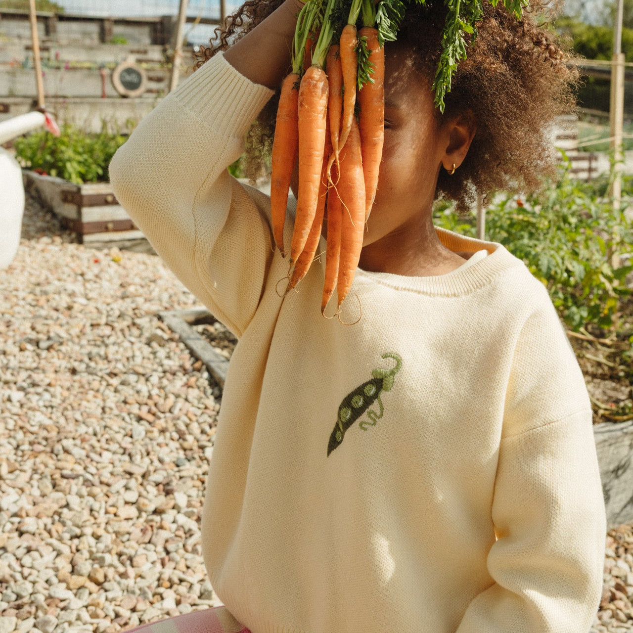 Organic Cotton Pea Pod Knit Jumper - Cream