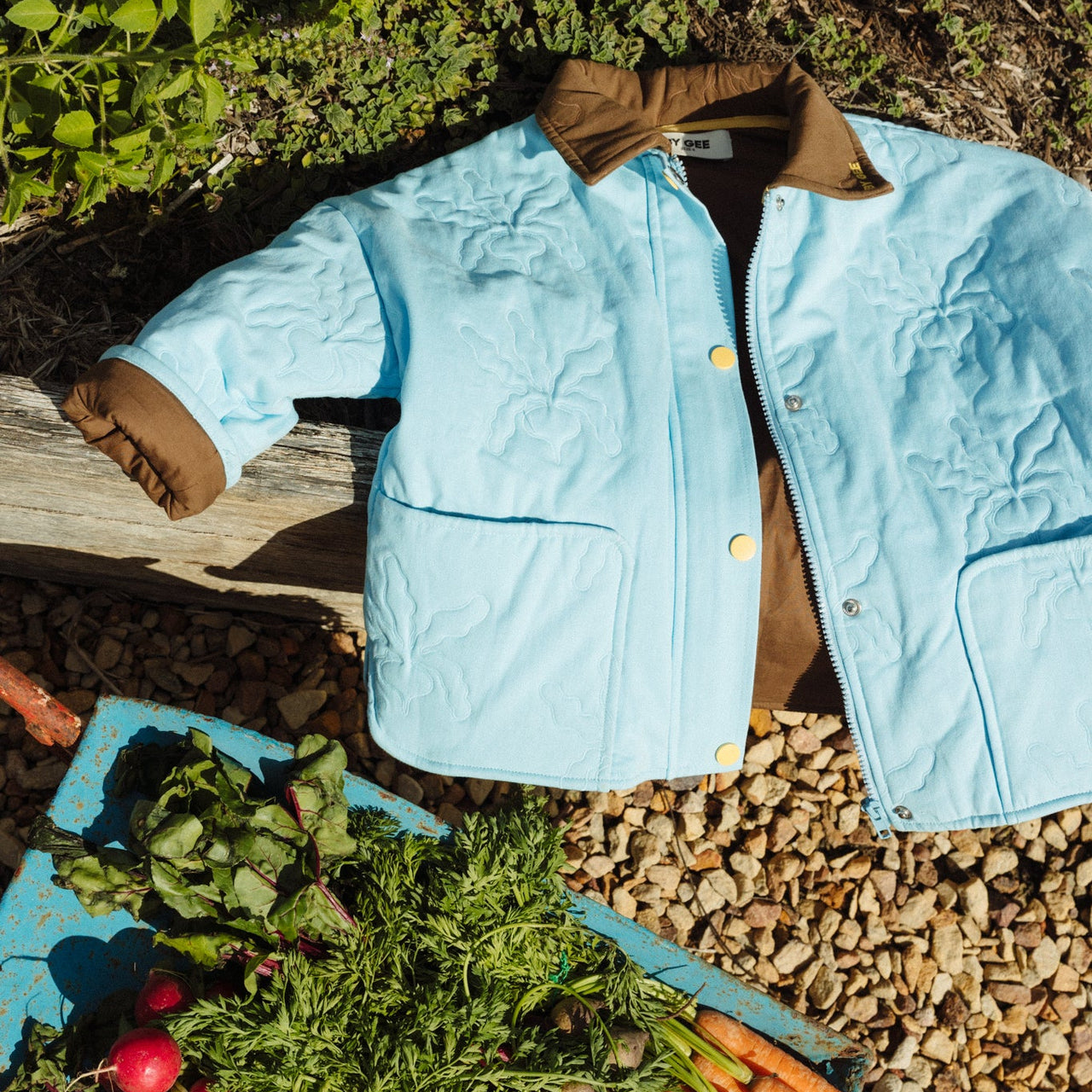 Radish Cotton Quilted Jacket - Sky