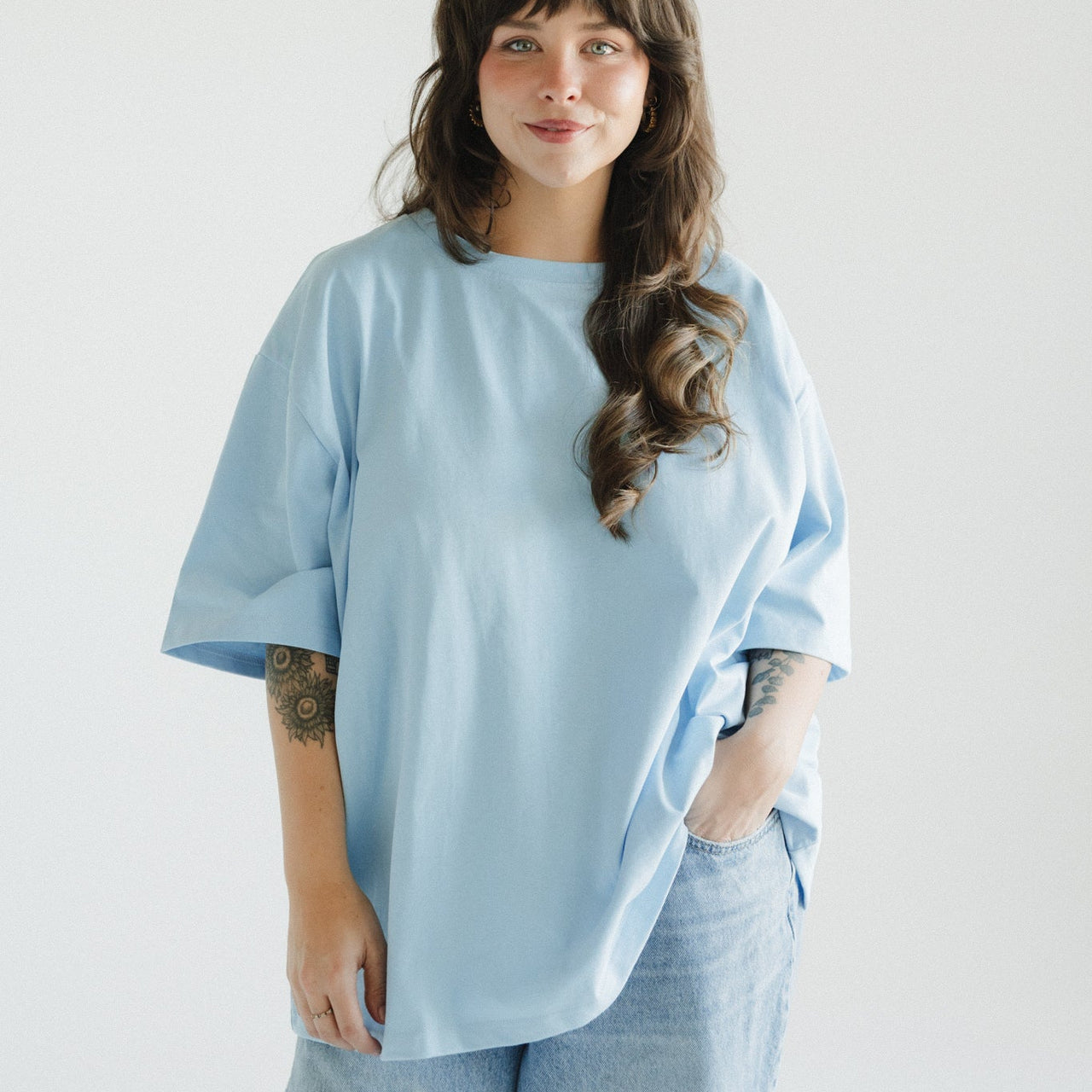 Women's Organic Essential Boxy Tee - Cornflower Blue