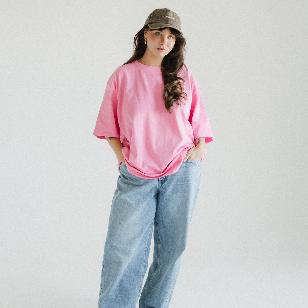 Women's Organic Essential Boxy Tee - Hot Pink