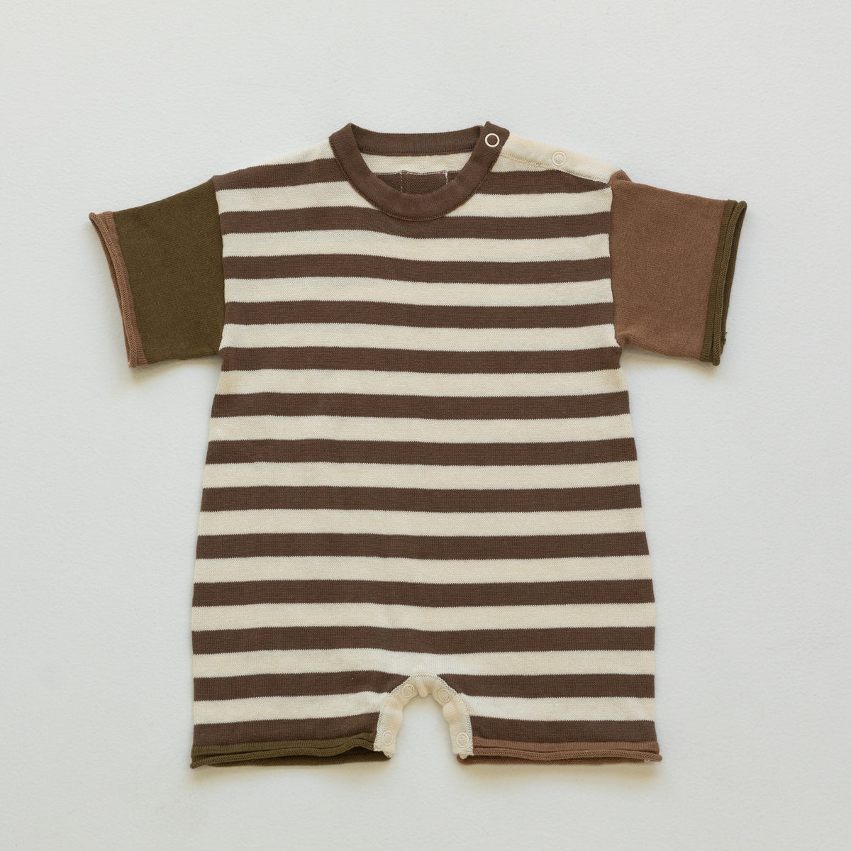 Organic Colour Block Romper - Camo Stripe