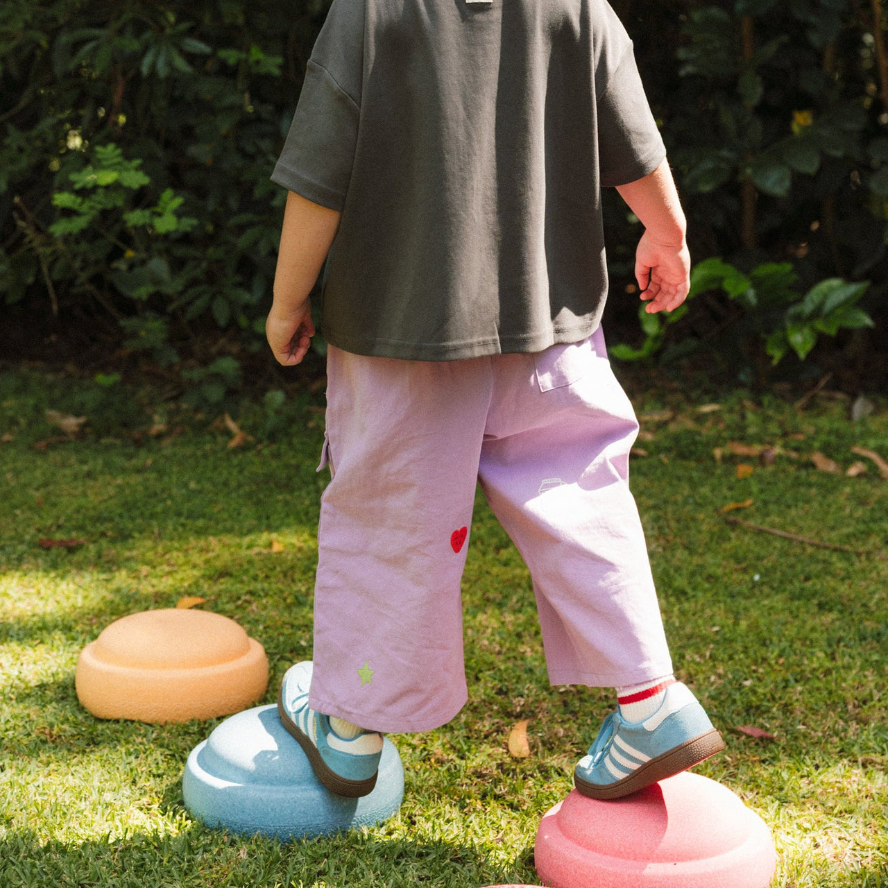 Cropped Wide Leg Cargo Pant - Lavender