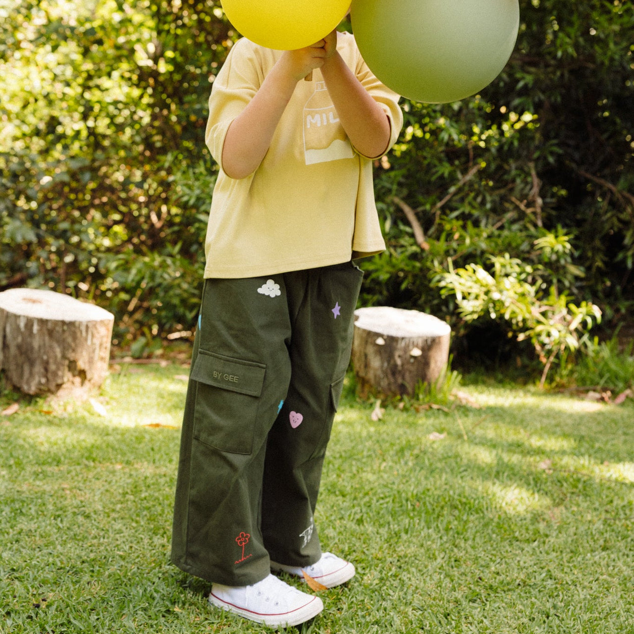 Cropped Wide Leg Cargo Pant - Khaki