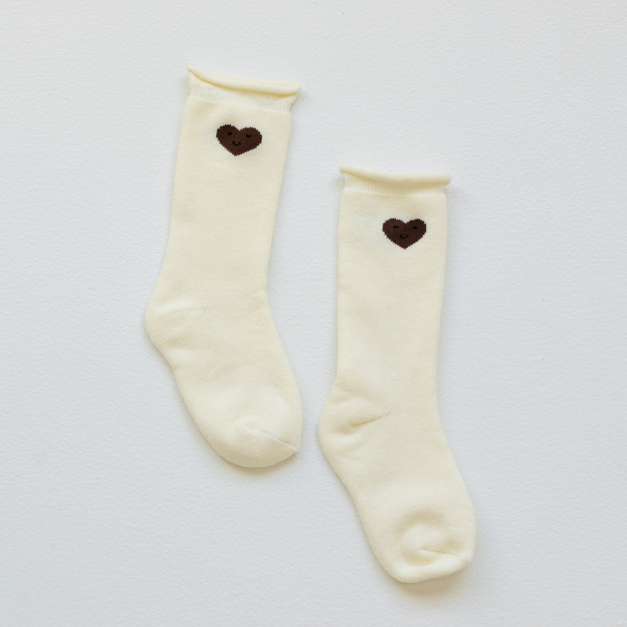 Cotton Mini Slouch Sock - Brown Heart