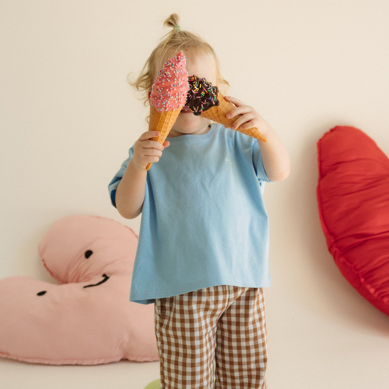 Kids Organic Essential Boxy Tee - Cornflower Blue