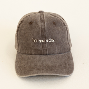 Adult 'Hot Mum Day’ Cap - Acid Wash Charcoal