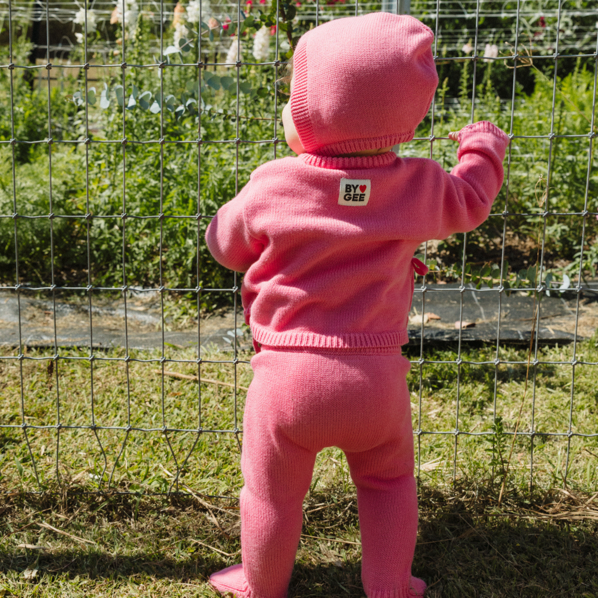 Organic Knitted Pants - Strawberry