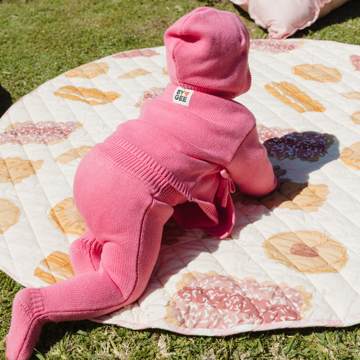 Organic Knitted Cardigan - Strawberry