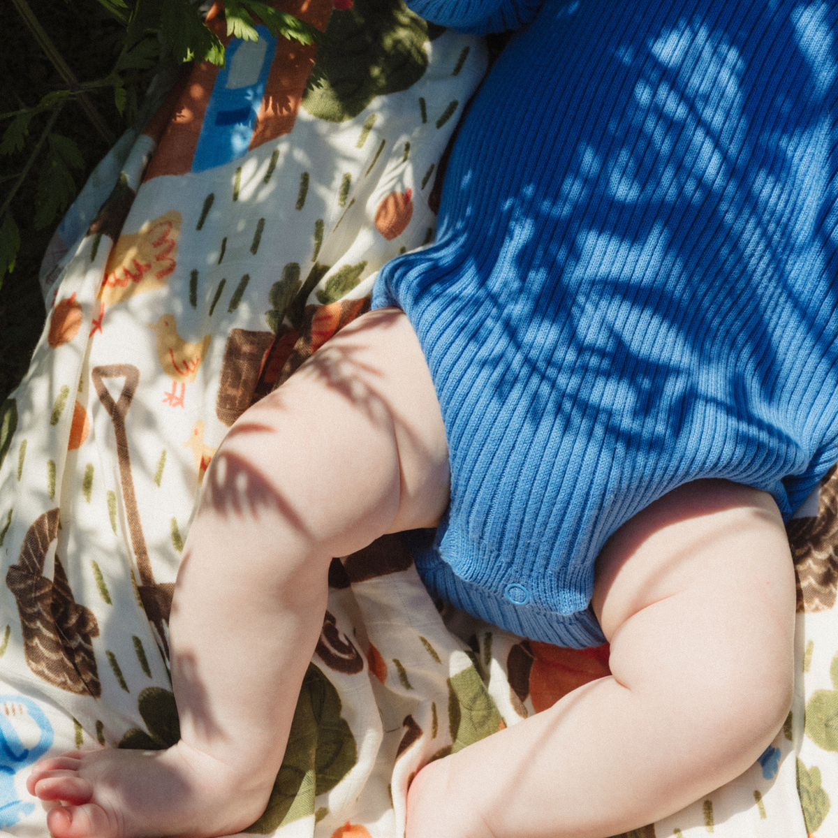 Organic Knitted Romper - Blueberry