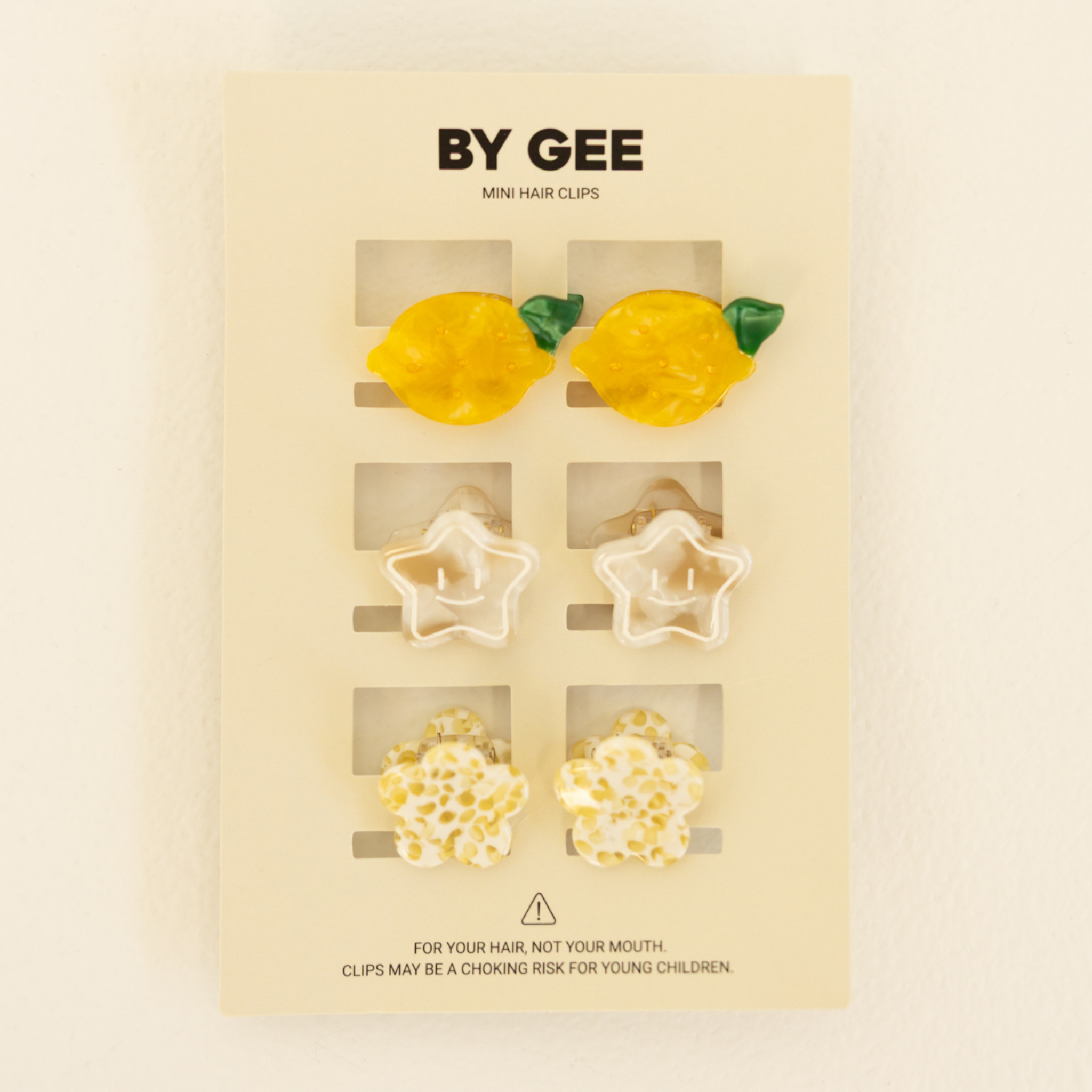 Hair Clip Six Pack - Lemon - BY GEE
