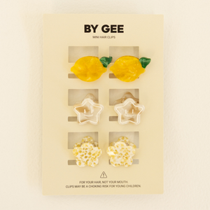 Hair Clip Six Pack - Lemon