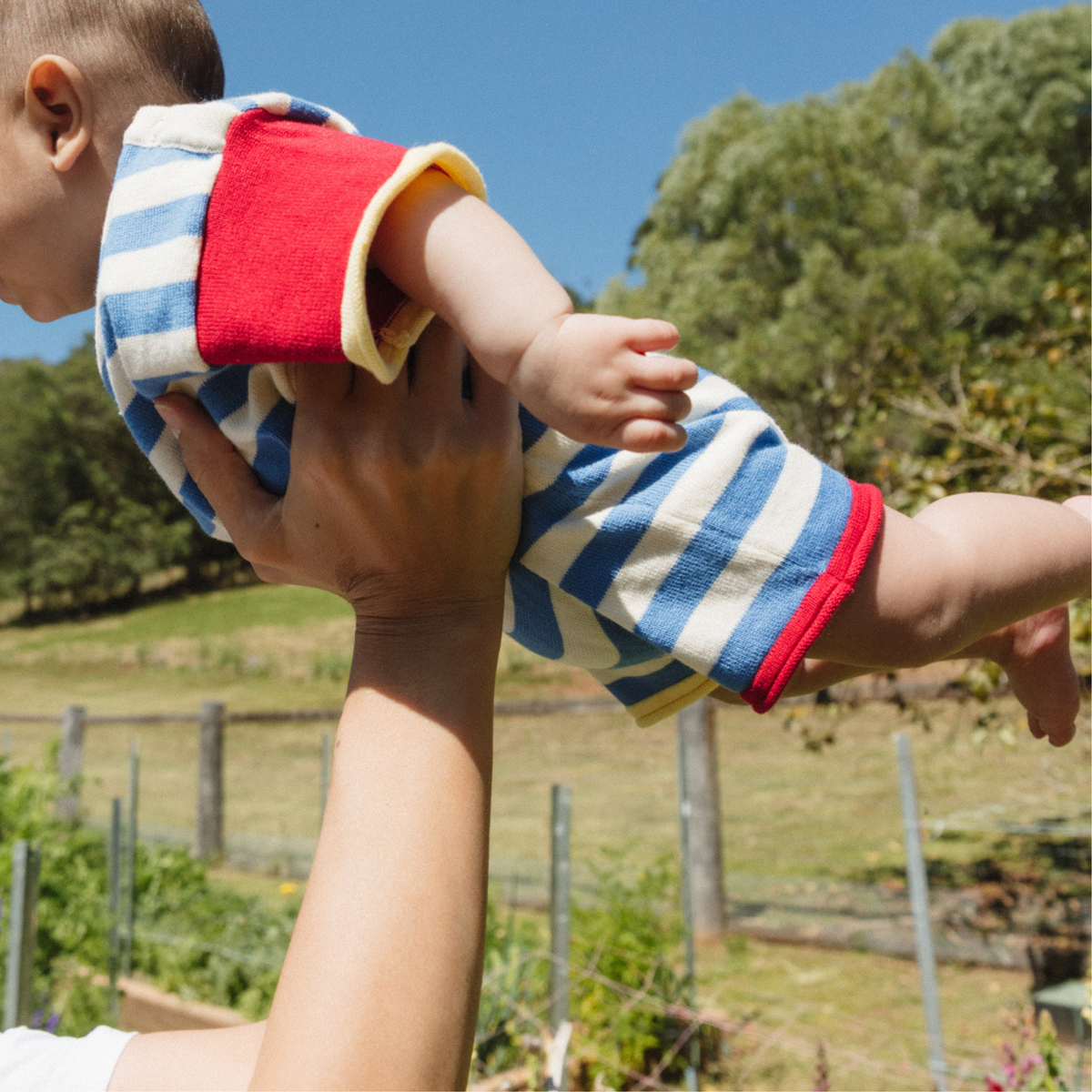 Organic Colour Block Romper - Sailor Stripe