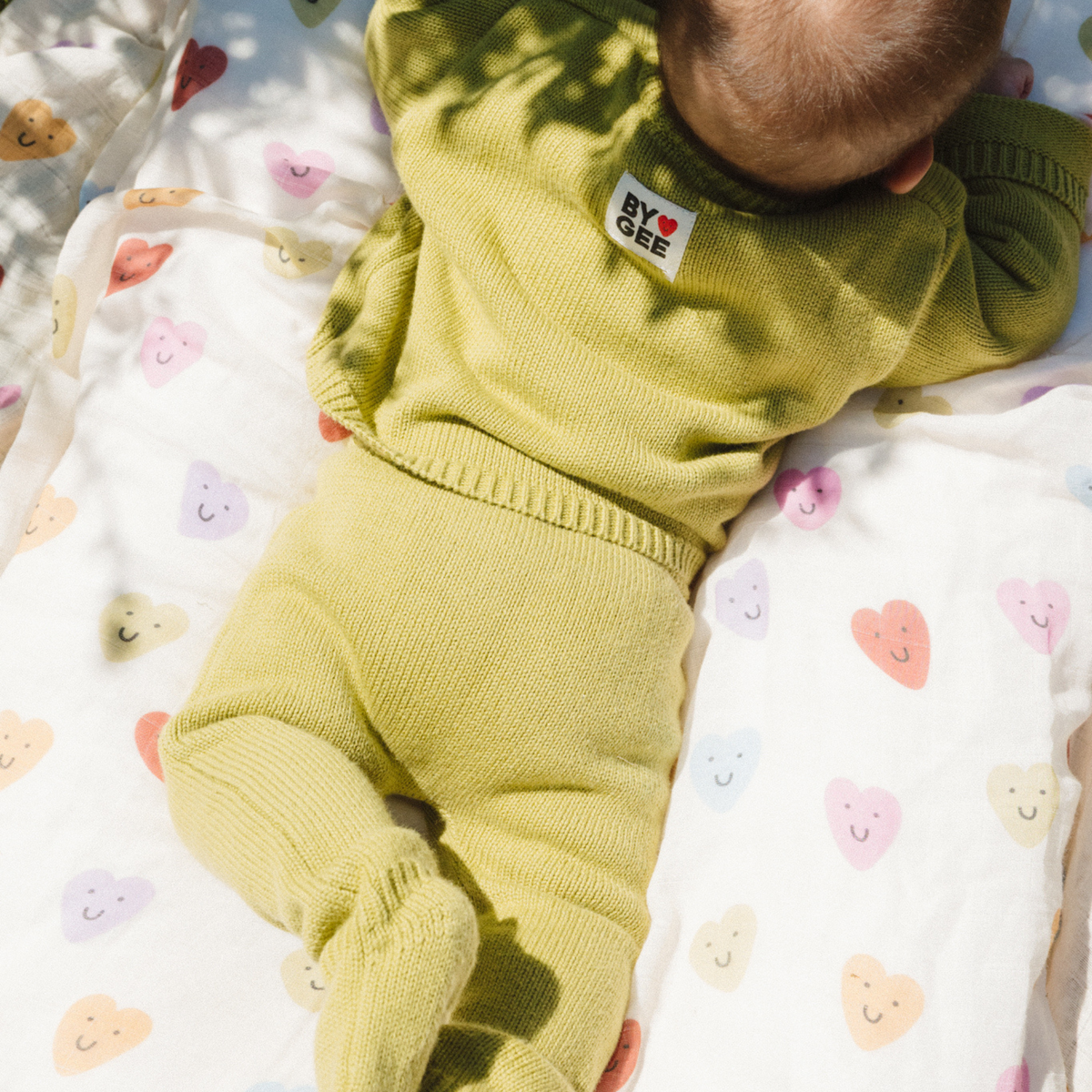 Organic Knitted Pants - Apple Green