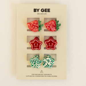 Hair Clip Six Pack - Strawberry