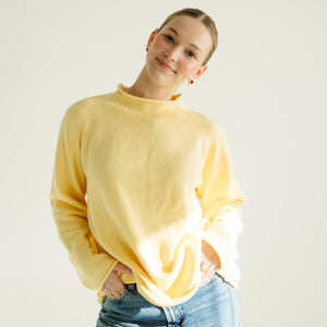 Women's Organic Cotton Roll Neck Knit - Butter