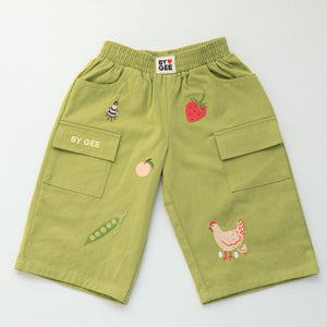 Cropped Wide Leg Cargo Pant - Apple