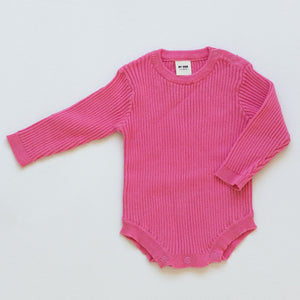 Organic Knitted Romper - Strawberry