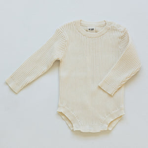 Organic Knitted Romper - Vanilla Cream