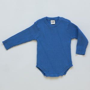Organic Knitted Romper - Blueberry