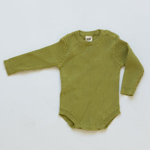 Organic Knitted Romper - Apple Green
