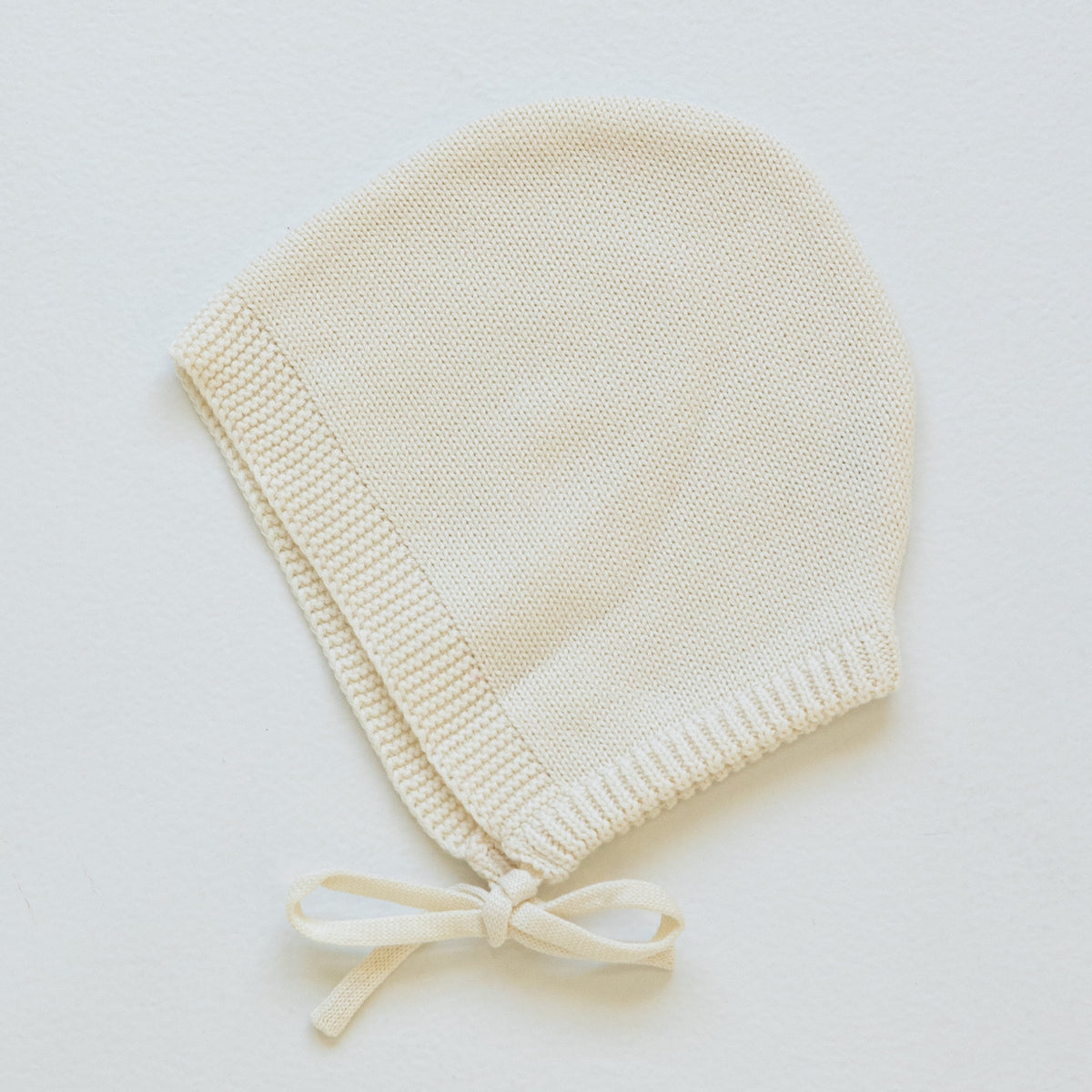 Organic Knitted Bonnet - Vanilla Cream
