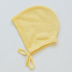 Organic Knitted Bonnet - Butter Yellow