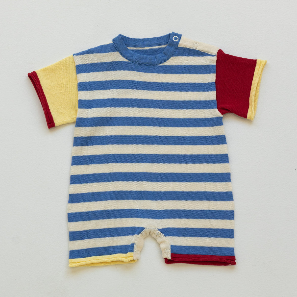 Organic Colour Block Romper - Sailor Stripe