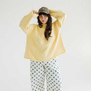 Women's Organic Cotton Roll Neck Knit - Butter