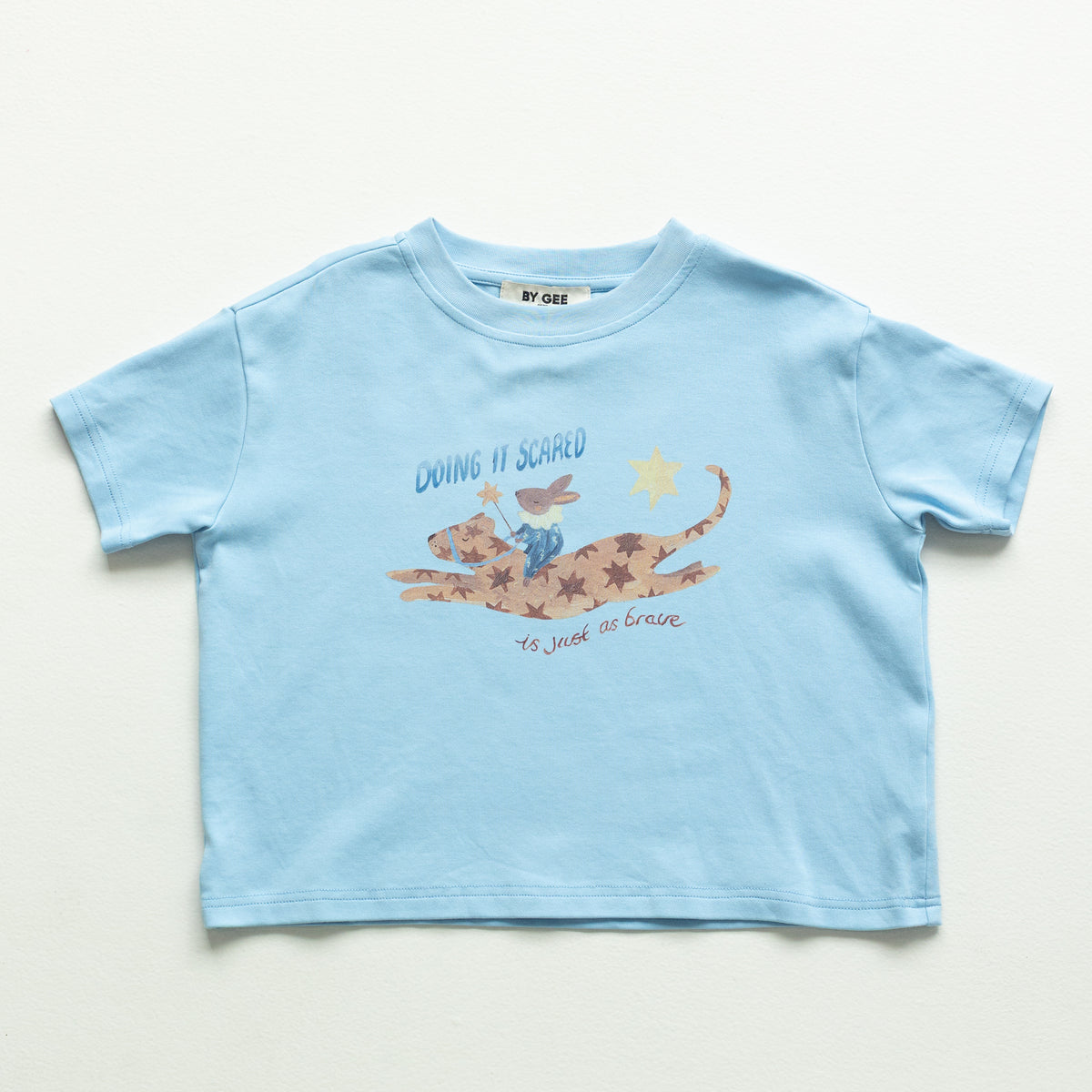 Do It Scared Oversized Boxy Tee - Cornflower Blue