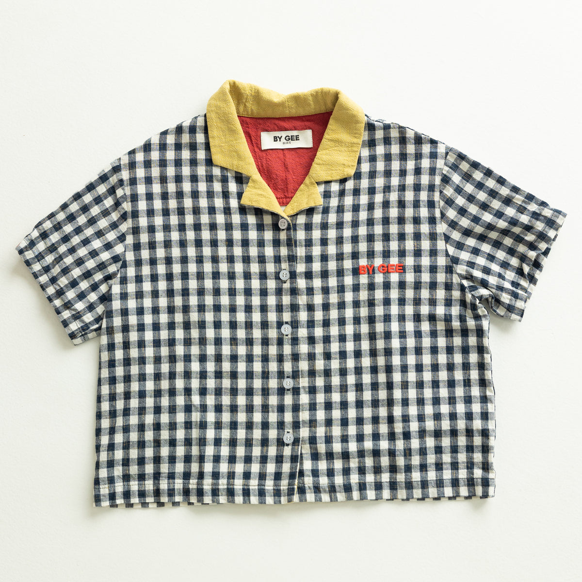 Boxy Dress Shirt - Navy Gingham