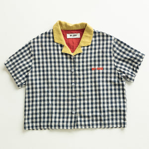 Boxy Dress Shirt - Navy Gingham
