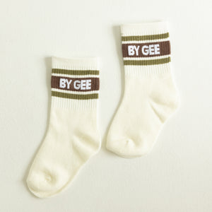 Signature Cotton Crew Sock - Brown & Green