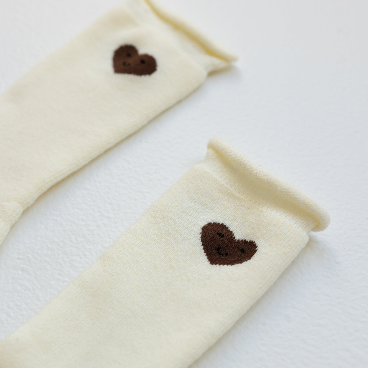 Cotton Mini Slouch Sock - Brown Heart