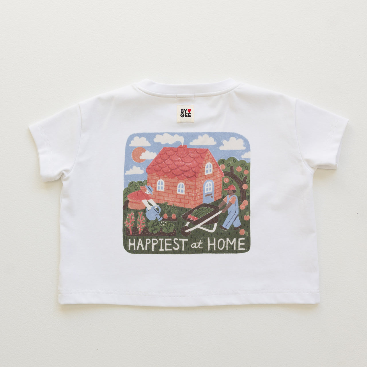 Happy At Home Oversized Boxy Tee - White