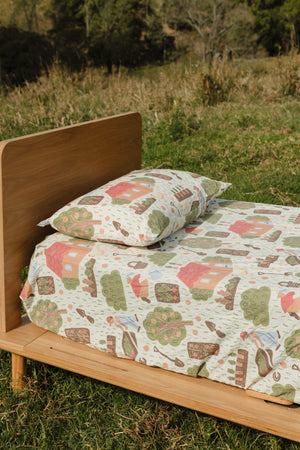 Kitchen Garden Organic Washed Cotton Fitted Sheet Set