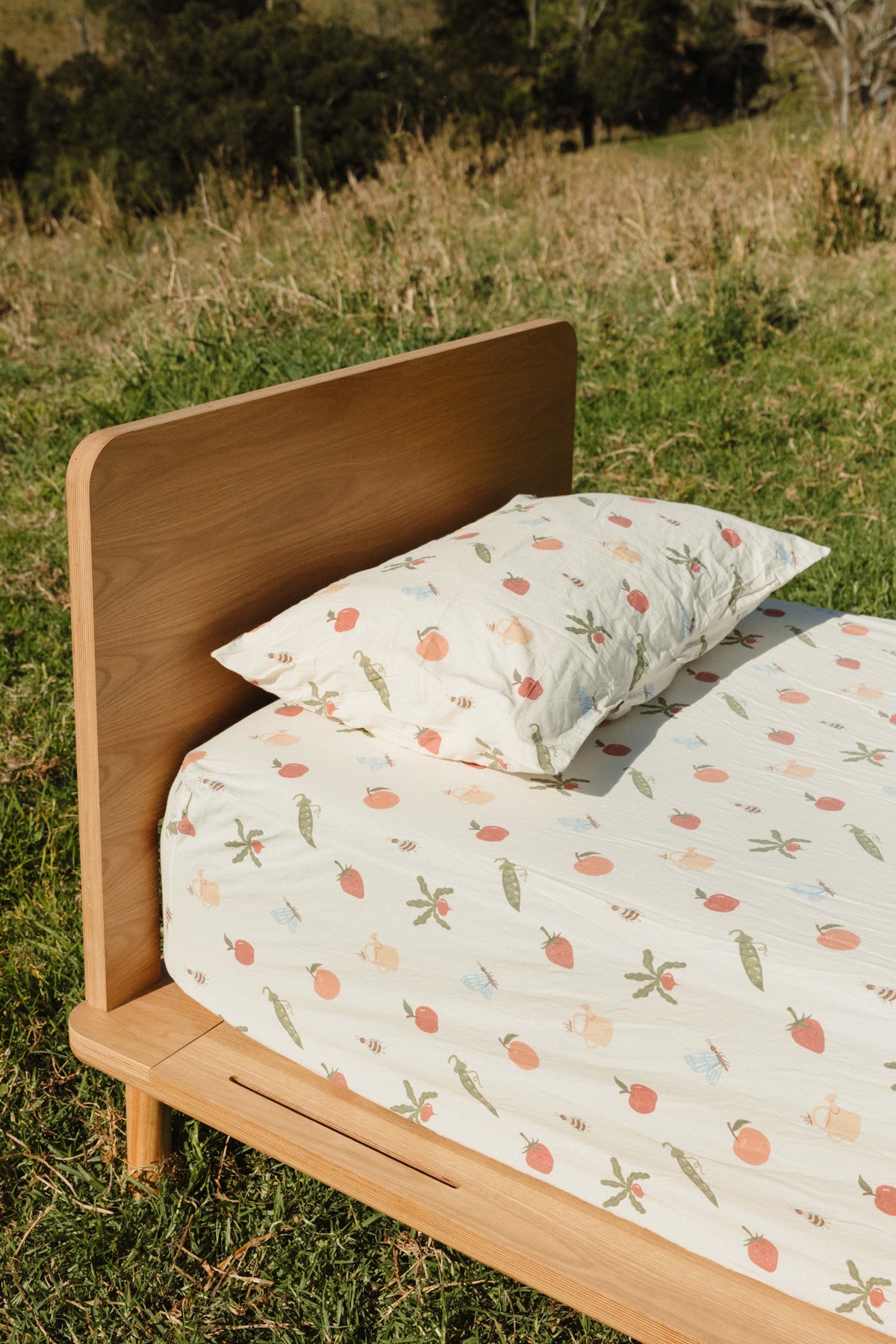 Garden Jumble Organic Washed Cotton Fitted Sheet Set