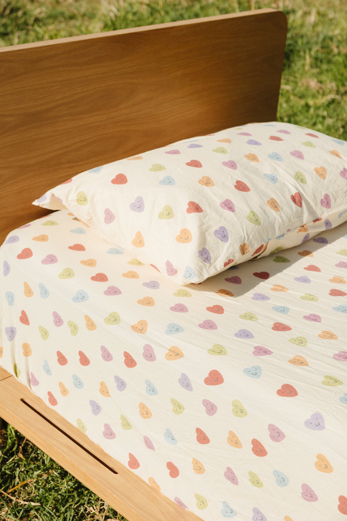 Love Bug Organic Washed Cotton Fitted Sheet Set