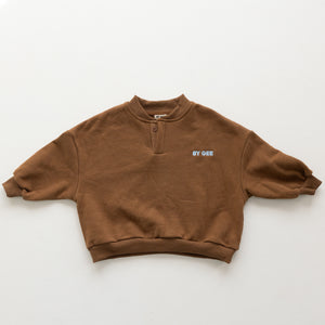 Cotton Boxy Sweatshirt - Chocolate