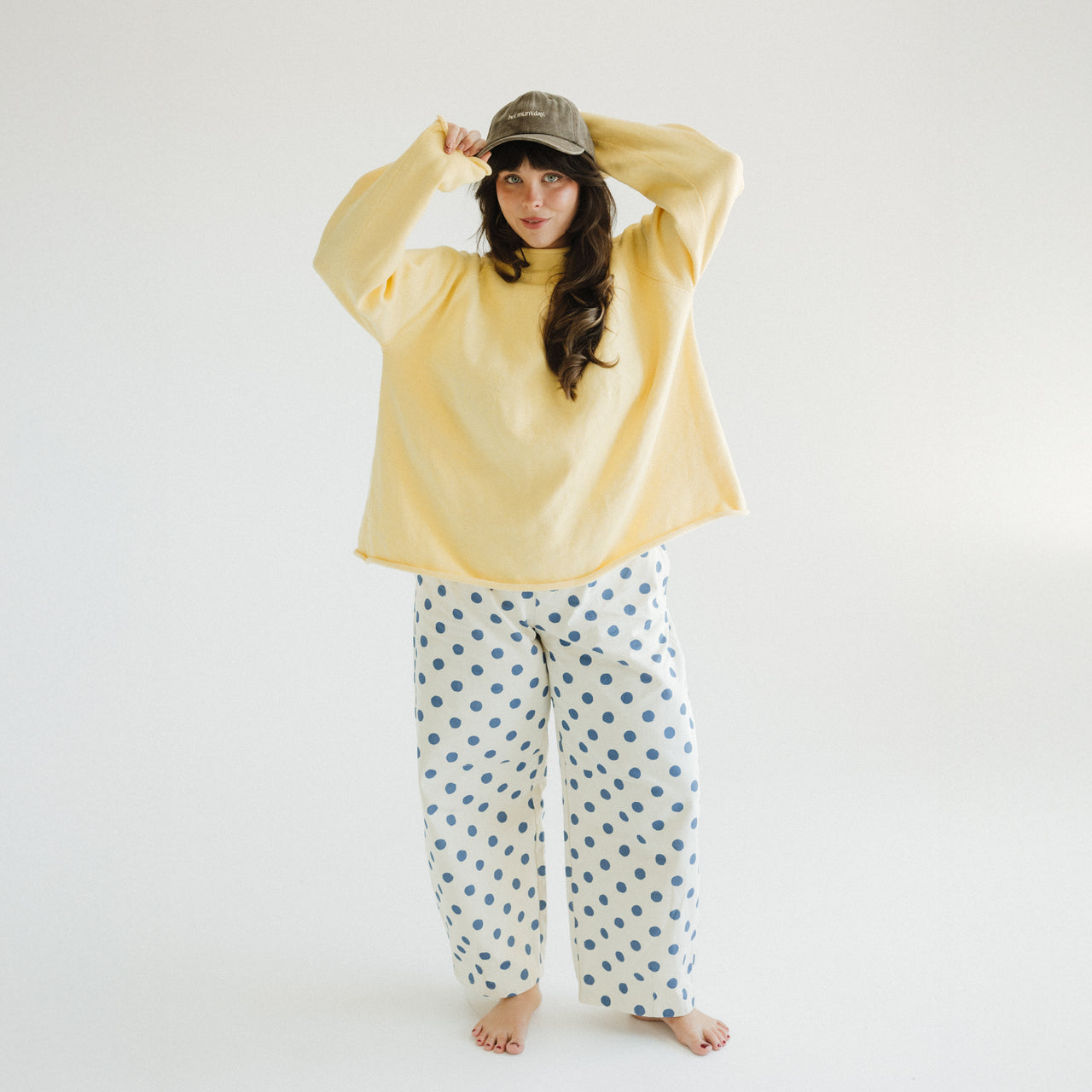 Women's Barrel Leg Pants - Navy Spot